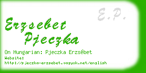 erzsebet pjeczka business card